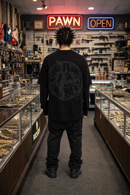LHXSF002 LONGSLEEVE 2FER - BLACK