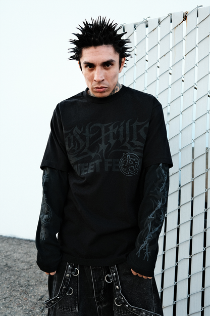 LHXSF002 LONGSLEEVE 2FER - BLACK