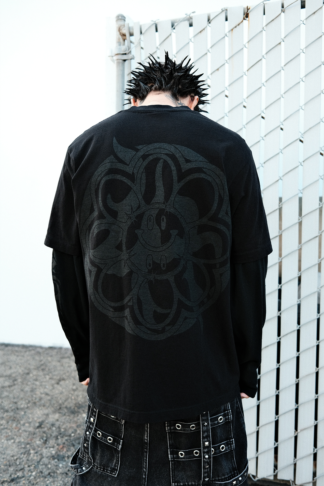 LHXSF002 LONGSLEEVE 2FER - BLACK