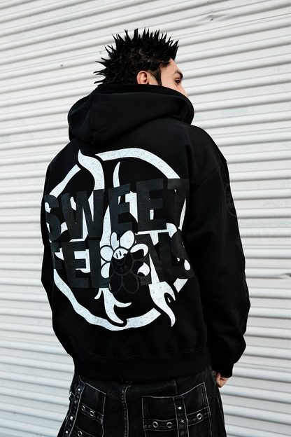 LHXSF003 ZIP UP HOODY - BLACK
