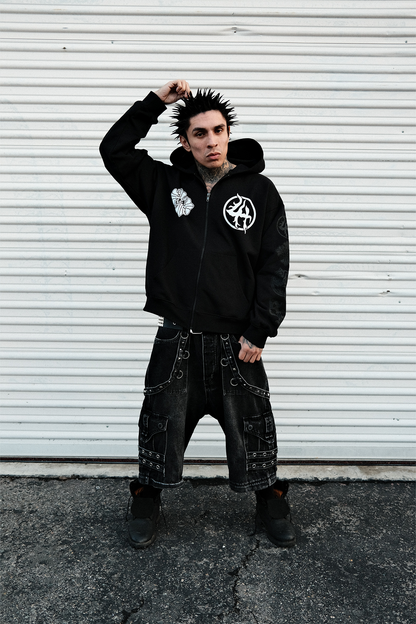 LHXSF003 ZIP UP HOODY - BLACK