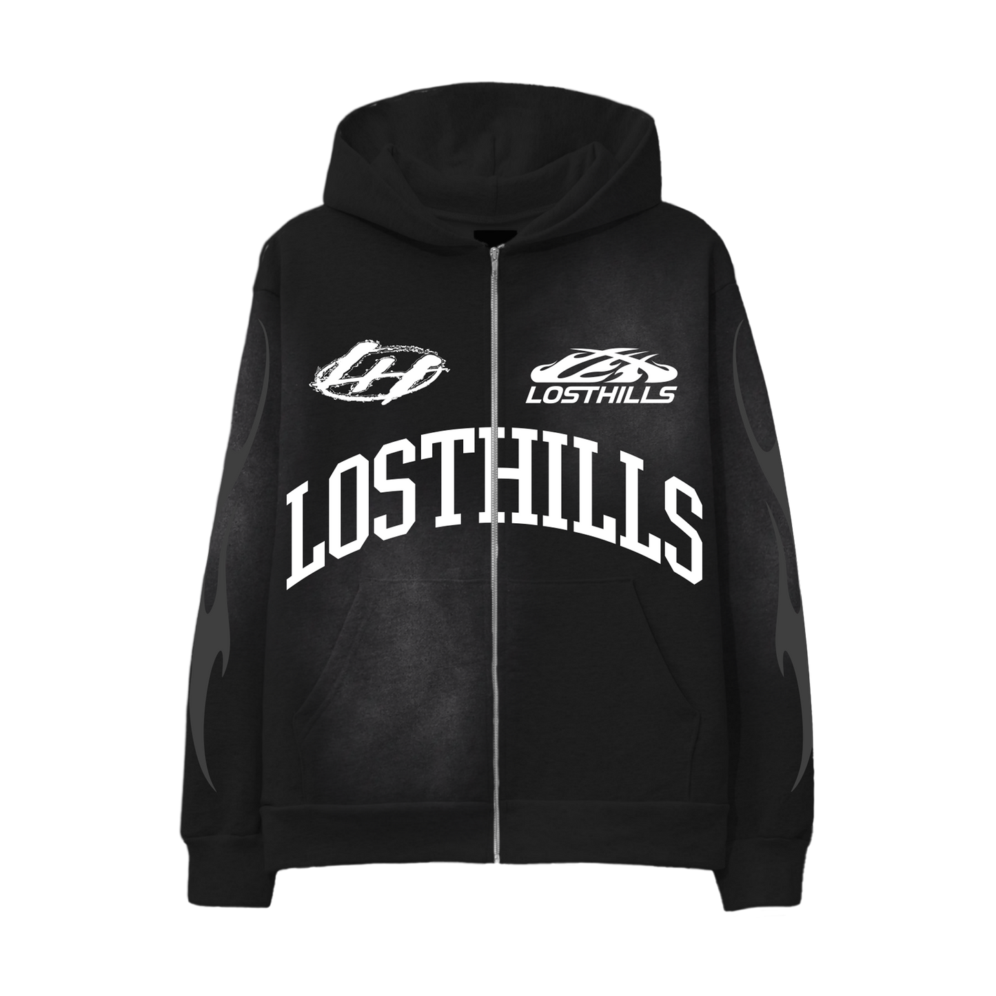 LHBF009 ZIP UP HOODY - BLACK