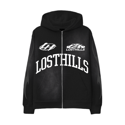 LHBF009 ZIP UP HOODY - BLACK