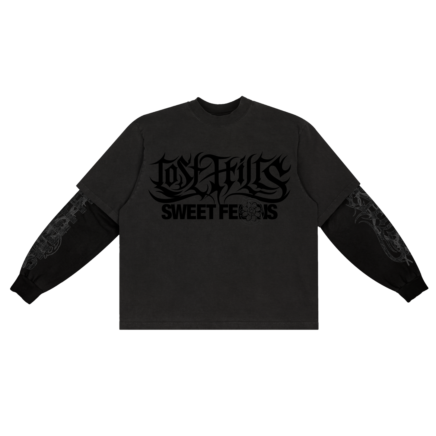 LHXSF002 LONGSLEEVE 2FER - BLACK