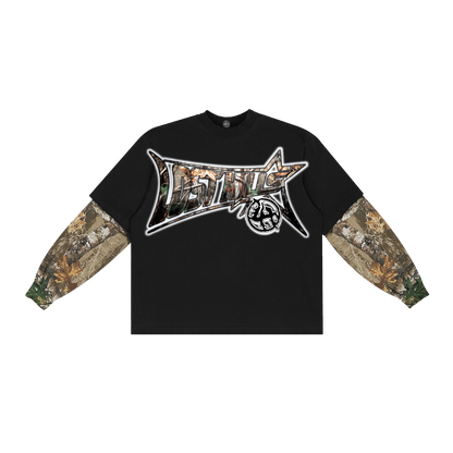 DOUBLE LAYER LONG SLEEVE - BLACK/CAMO