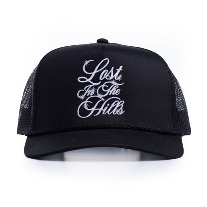 CURSIVE SNAPBACK HAT - BLACK